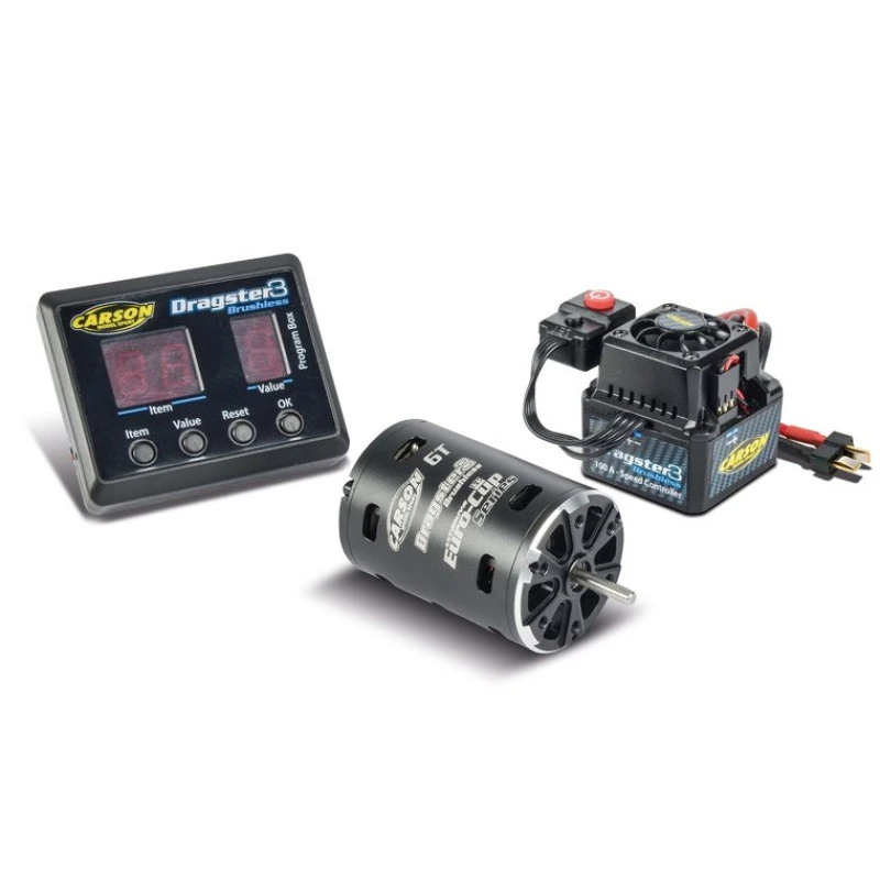 Carson Brushless Motor Dragster 3 & ESC & Programmeerkaart Set 906241 1 Carson Brushless Motor Dragster 3 & ESC & Programmeerkaart Set 906241