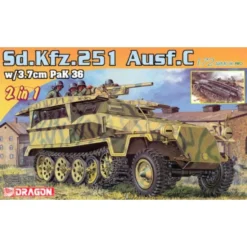 Dragon Sd.Kfz.251/7 Ausf.C Mittlerer Pionierpanzerwagen Or Sd.Kfz.251/10 Ausf.C Mittlerer Schützenpanzerwagen (3,7cm Pak) 2 In 1 -7606