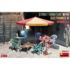 MiniArt STREET FURNITURE WITH ELECTRONICS & UMBRELLA -35647