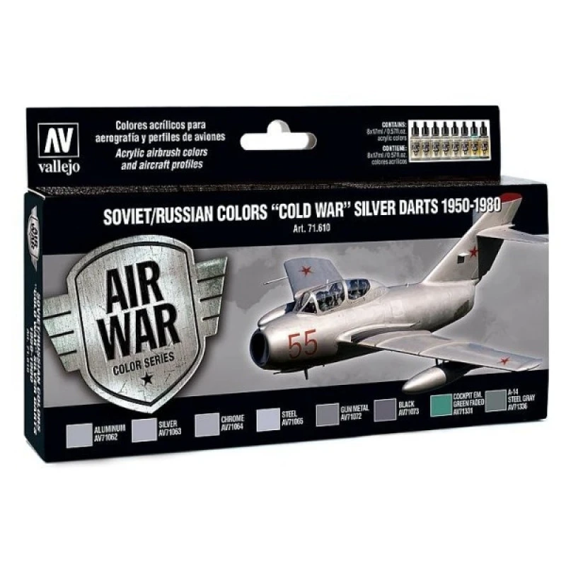 Model Air Paint Set - Soviet/Russian Colors "Cold War" Silver Darts 1950-1980 -71610 1 Model Air Paint Set - Soviet/Russian Colors "Cold War" Silver Darts 1950-1980 -71610